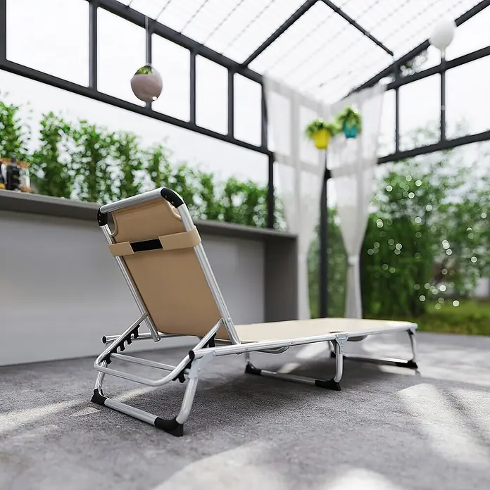 Outsunny Gartenliege - Beige