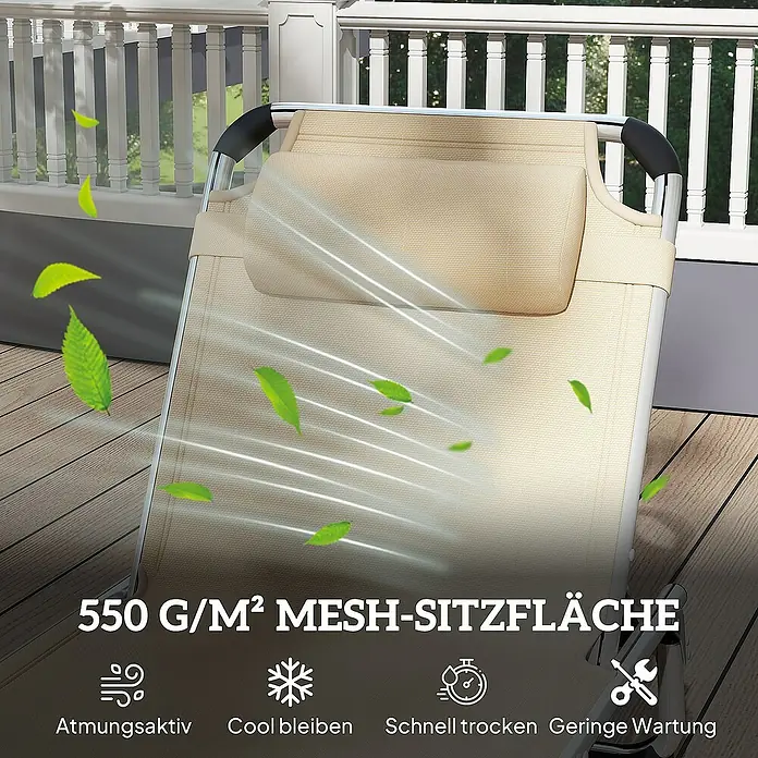 Outsunny Gartenliege - Beige