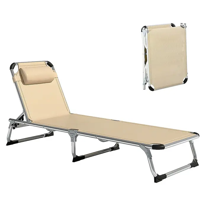 Outsunny Gartenliege - Beige