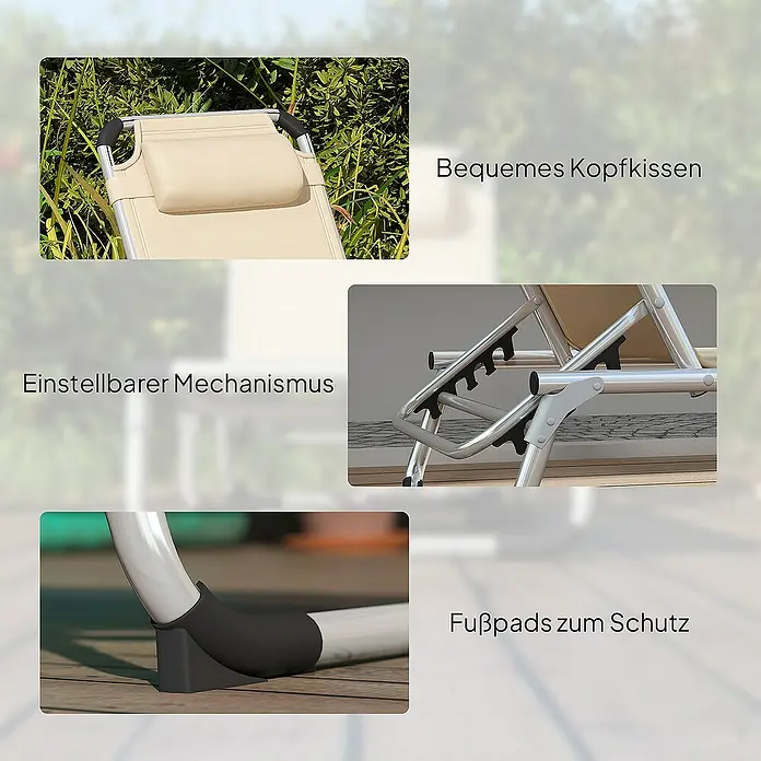 Outsunny Gartenliege - Beige