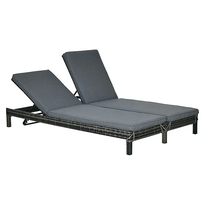 Outsunny Gartenliege - Grau, Polyester