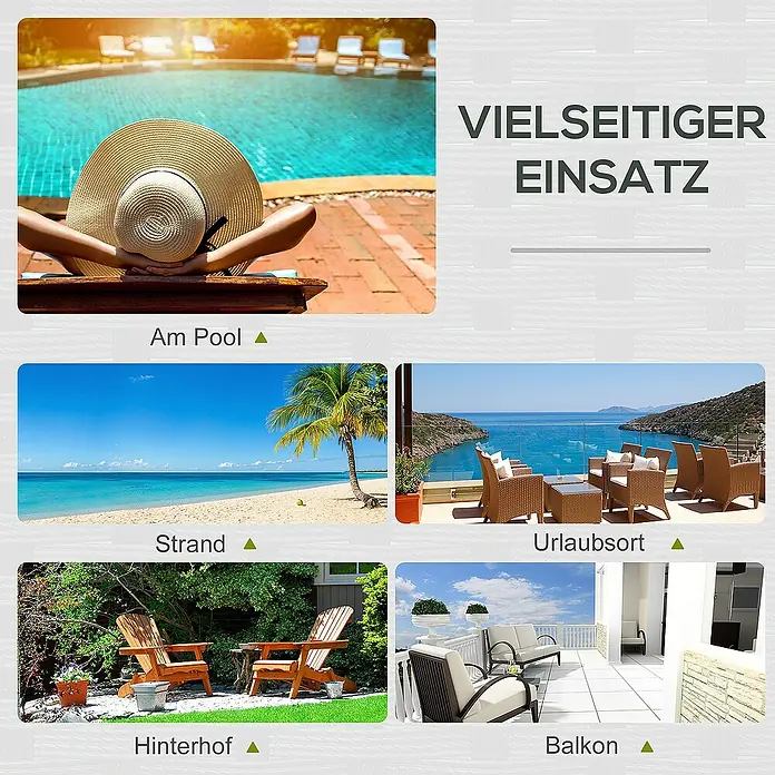 Outsunny Gartenliege - Grau, Polyester