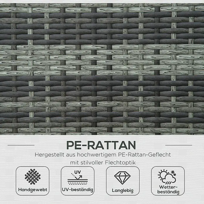 Outsunny Gartenliege - Grau, Polyester