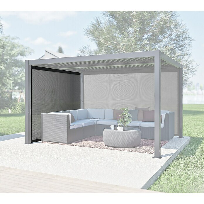 Sojag Seitenteil Milo (L x B x H: 5 x 269 x 211 cm, Metall, Grau, Passend für: Sojag Pergola Milo 1010) | BAUHAUS