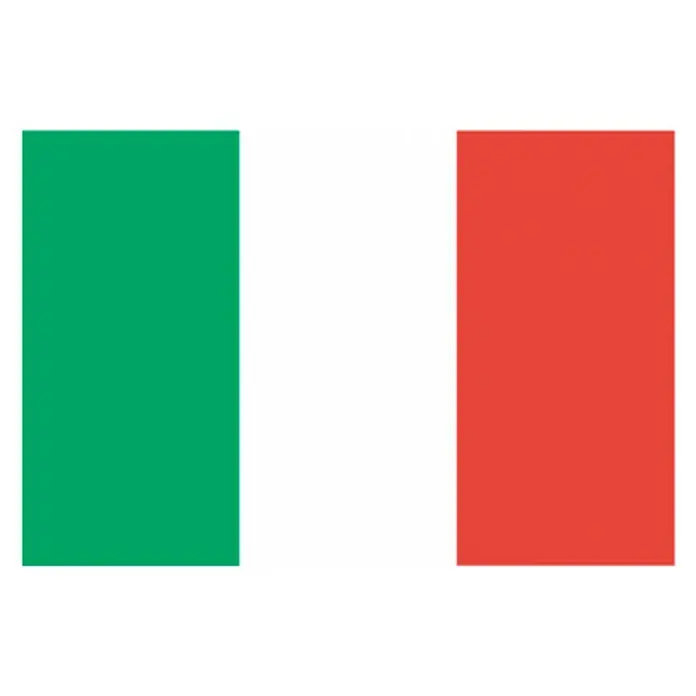 Bandera Italia - 70 x 110 cm - Bandera de Italia con tres franjas verticales en verde, blanco y rojo, que representa el símbolo nacional italiano.