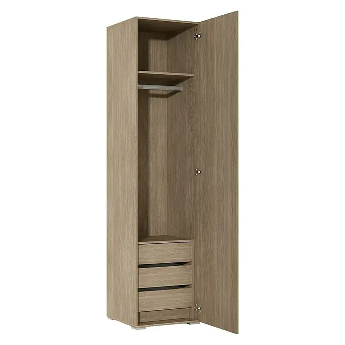Finsa Set de estanterías para el armario - L x An x Al: 71,8 x 57,3 x 1,6 cm, Beige - Armario moderno de madera con compartimentos abiertos, barra de colgar y cajones para almacenaje elegante.