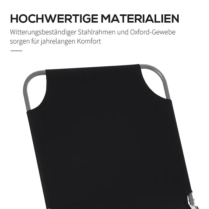 Outsunny Gartenliege - Schwarz, Metall