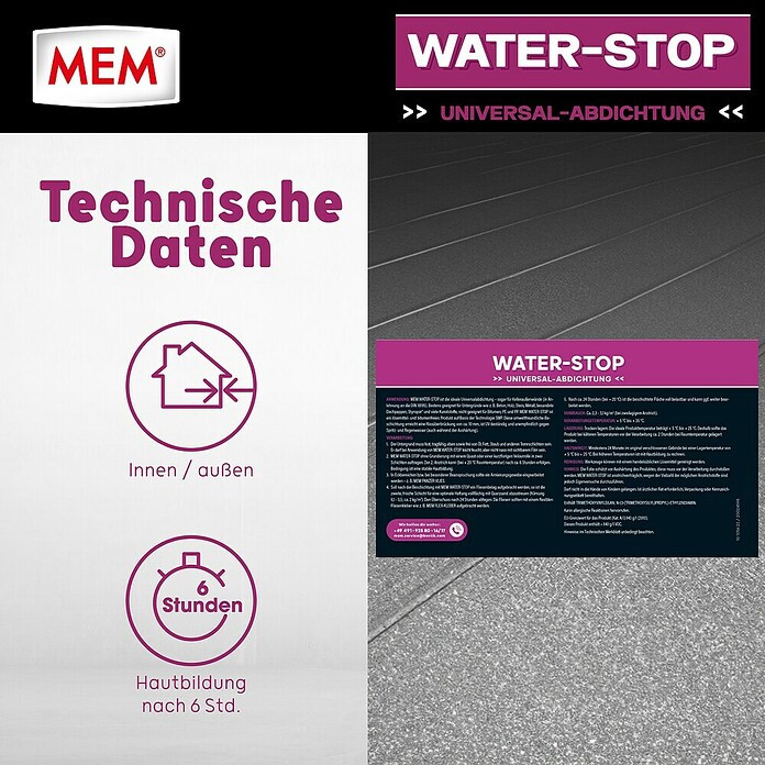 MEM Water Stop (1 kg, Lösemittelfrei)
