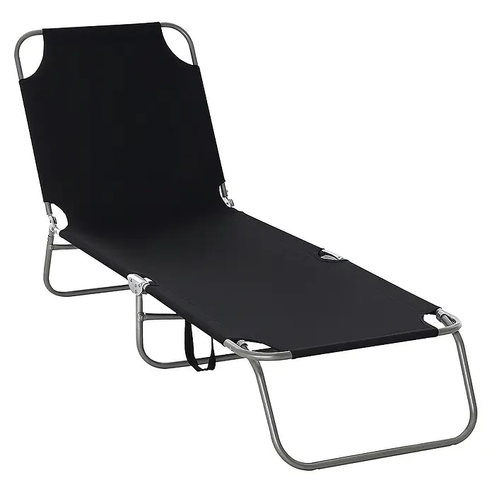 Outsunny Gartenliege - Schwarz, Metall