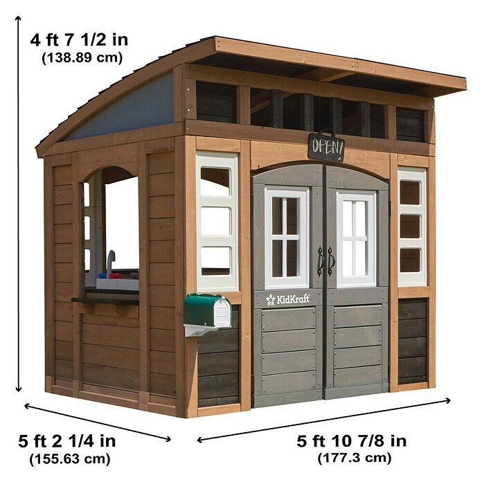 Zwerkules Spielhaus Trolli (L x B x H: 155,63 x 177,3 x 138,86 cm, Holz, Braun, Grau) | BAUHAUS