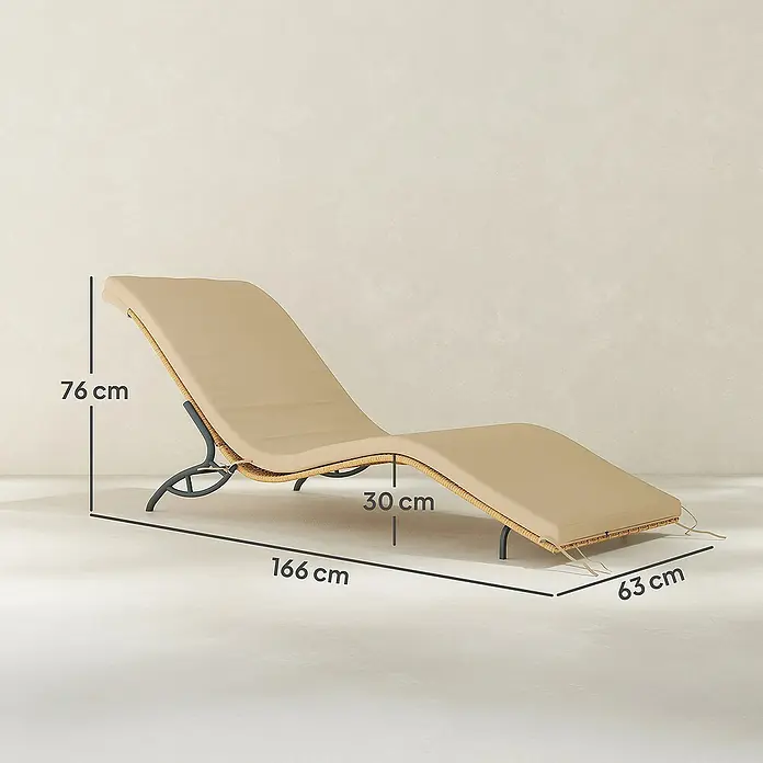 Outsunny Gartenliege - Beige, Stahl