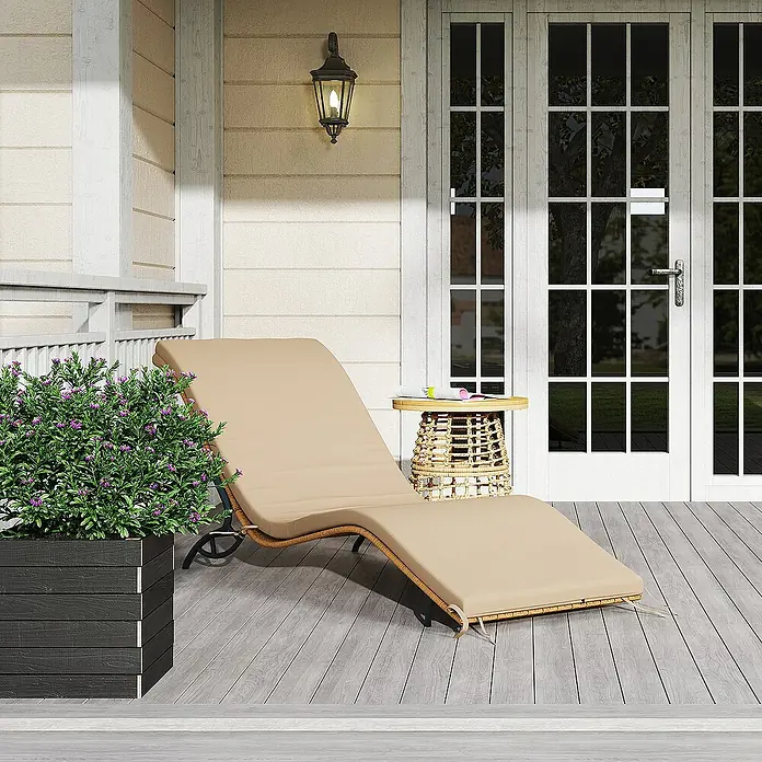 Outsunny Gartenliege - Beige, Stahl