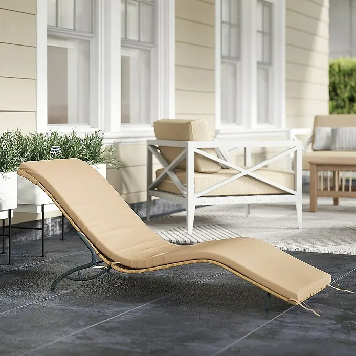 Outsunny Gartenliege - Beige, Stahl