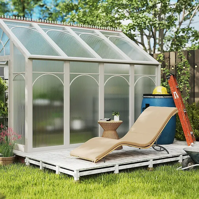 Outsunny Gartenliege - Beige, Stahl