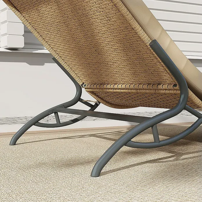 Outsunny Gartenliege - Beige, Stahl