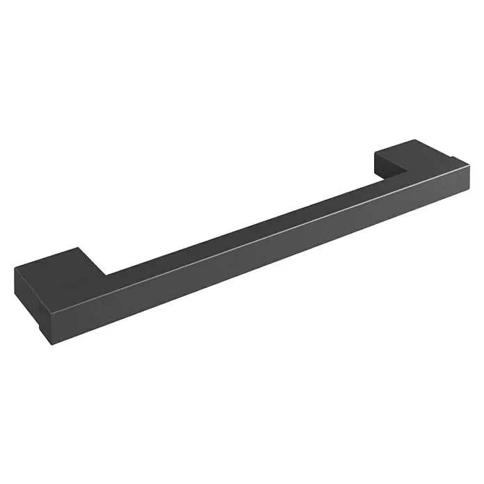 Fackelmann Oxford Möbelgriff - Schwarz, B x L: 3,3 x 16 cm - Dunkelgrauer rechteckiger Metallschrankgriff.