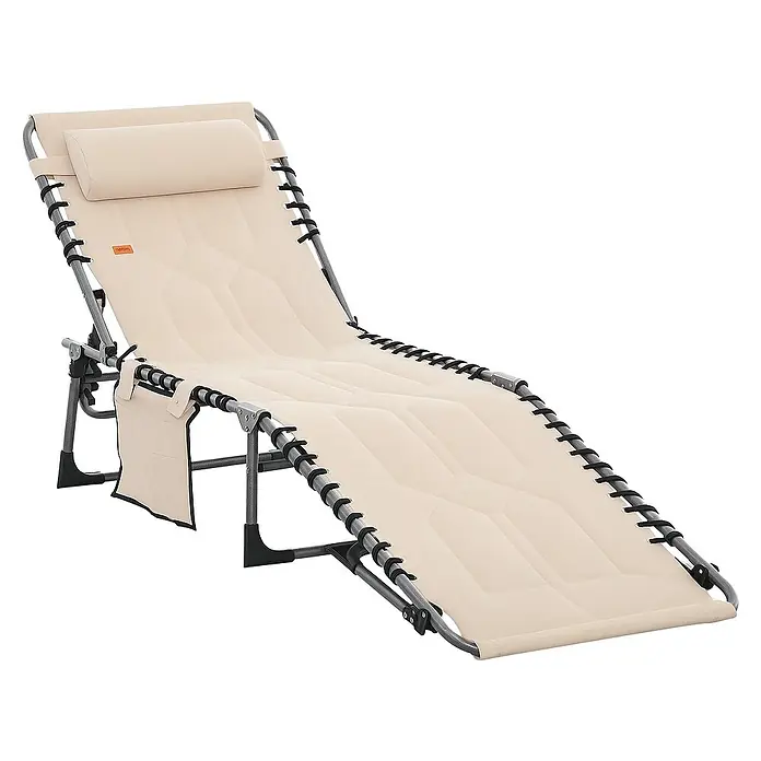 Outsunny Gartenliege - Beige, Stahl