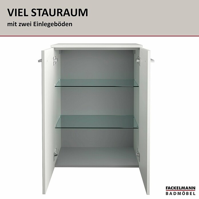 Fackelmann B.style Midischrank (2-türig, B x T x H: 60,2 x 32 x 82,6 cm, Weiß Hochglanz) | BAUHAUS