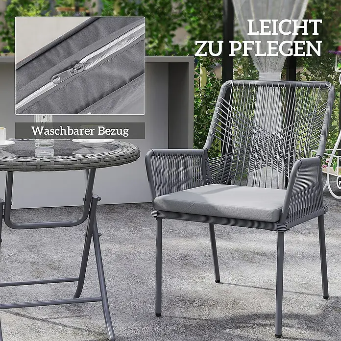 Outsunny Gartenstuhl - Dunkelgrau