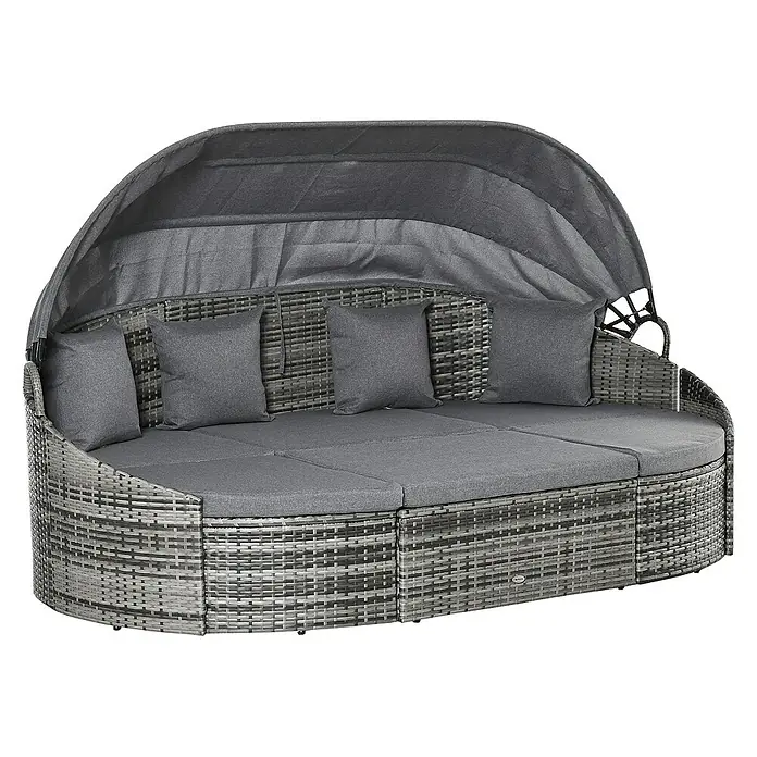 Outsunny Gartenliege - Grey, Metall