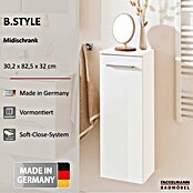Fackelmann B.style Midischrank (1-türig, B x T x H: 30,2 x 32 x 82,6 cm, Anschlag: Rechts, Weiß Hochglanz) | BAUHAUS