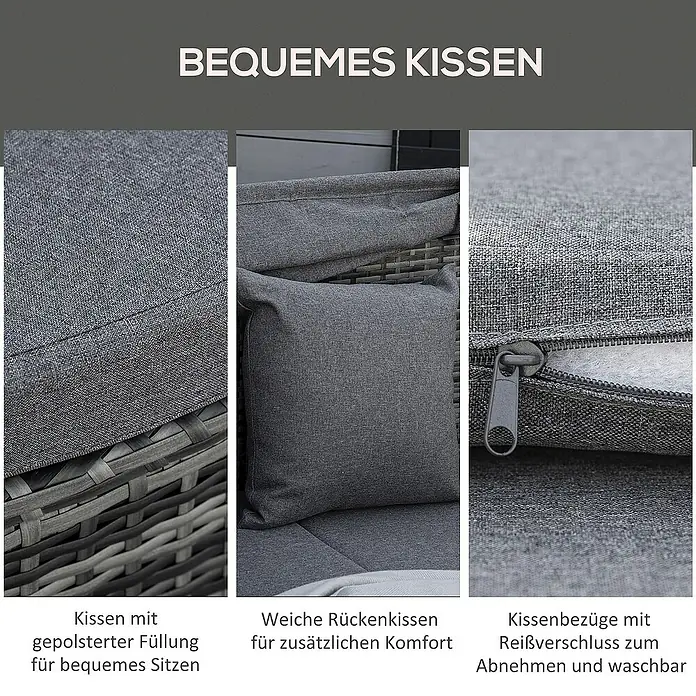 Outsunny Gartenliege - Grey, Metall