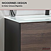 Fackelmann B.Paris Badmöbel-Set (Gesamtbreite Badmöbel: 90,5 cm, Mit Glasbecken, Rigoletto Eiche Holzoptik/Schwarz) | BAUHAUS