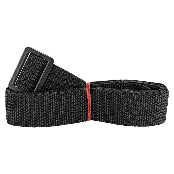 Gys Schweißgerät GYSMI120A - Schweißstrom: 10 A - 120 A, L x B x H: 23 x 15 x 10 cm - Schwarzer gewebter Gurt mit schwarzer Kunststoffschnalle, sauber aufgerollt mit einem roten Gummiband.