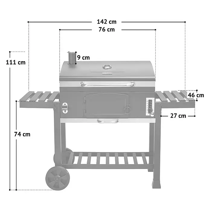 TAINO Holzkohlegrill HERO XXL Set - Schwarz