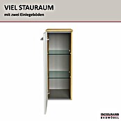 Fackelmann B.style Midischrank (1-türig, B x T x H: 30,2 x 32 x 82,6 cm, Anschlag: Links, Weiß Hochglanz/Sandeiche) | BAUHAUS