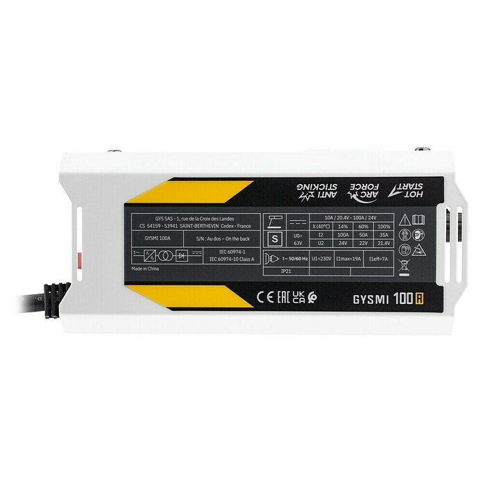 Gys Varilni aparat za varjenje z elektrodami GYSMI100A  (Varilni tok: 10 A - 100 A, Do x Š x V: 21 x 13 x 10 cm) | 2385 - Schweißgeräte Marke | BBDR - Schweißgeräte | BBD - Elektro WZ/Großmaschinen | BB - ElektroWZ/Großmaschinen | B - Werkz/Masch/Maschzubeh/Auto | BAUHAUS