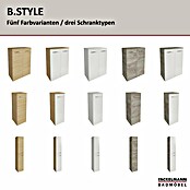 Fackelmann B.style Hochschrank (B x T x H: 30 x 31,8 x 162 cm, Anschlag: Rechts, Weiß Hochglanz/Nature Oak Holzoptik) | BAUHAUS