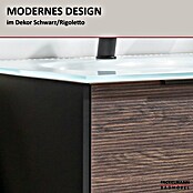 Fackelmann B.Paris Badmöbel-Set (Gesamtbreite Badmöbel: 70,5 cm, Mit Glasbecken, Rigoletto Eiche Holzoptik/Schwarz) | BAUHAUS