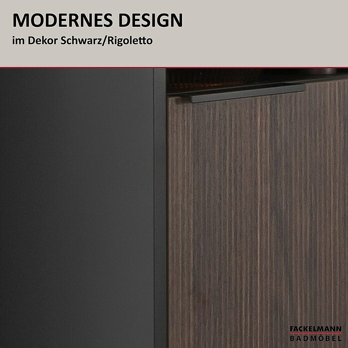 Fackelmann B.Paris Midischrank (B x T x H: 40,2 x 32 x 125,7 cm, Anschlag: Rechts, Rigoletto Eiche Holzoptik/Schwarz) | BAUHAUS