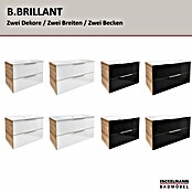 Fackelmann B.brillant Badmöbel-Set (Gesamtbreite Badmöbel: 80 cm, Mit Gussmarmorbecken, Anthrazit/Ast Eiche, Material Waschbecken: Marmorguss) | BAUHAUS