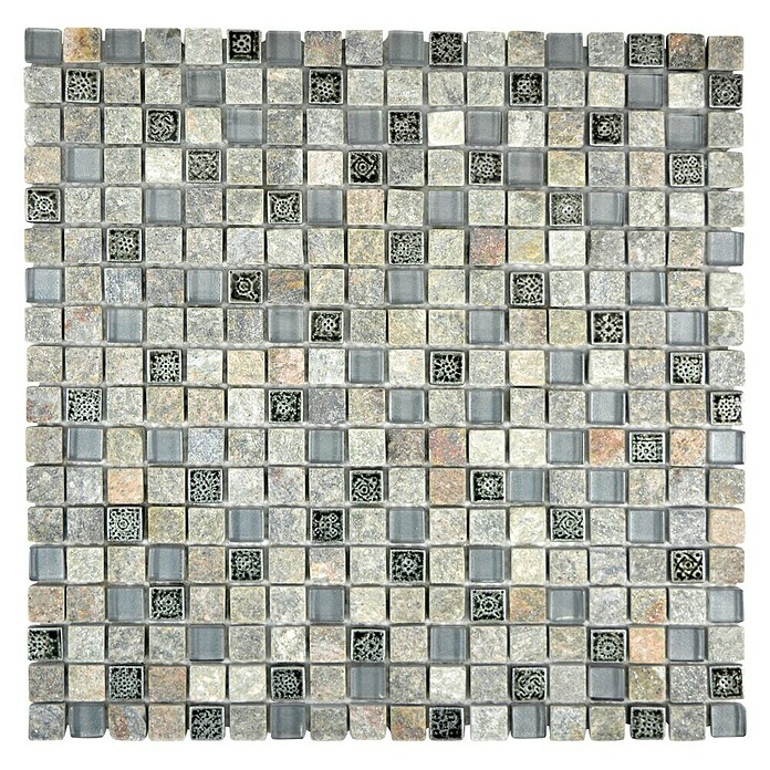 Mosaikfliese Quadrat Crystal Mix XCM M710 (30 x 30 cm, Grau, Matt)