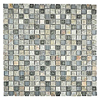 Mosaikfliese Quadrat Crystal Mix XCM M710 (30 x 30 cm, Grau, Matt)