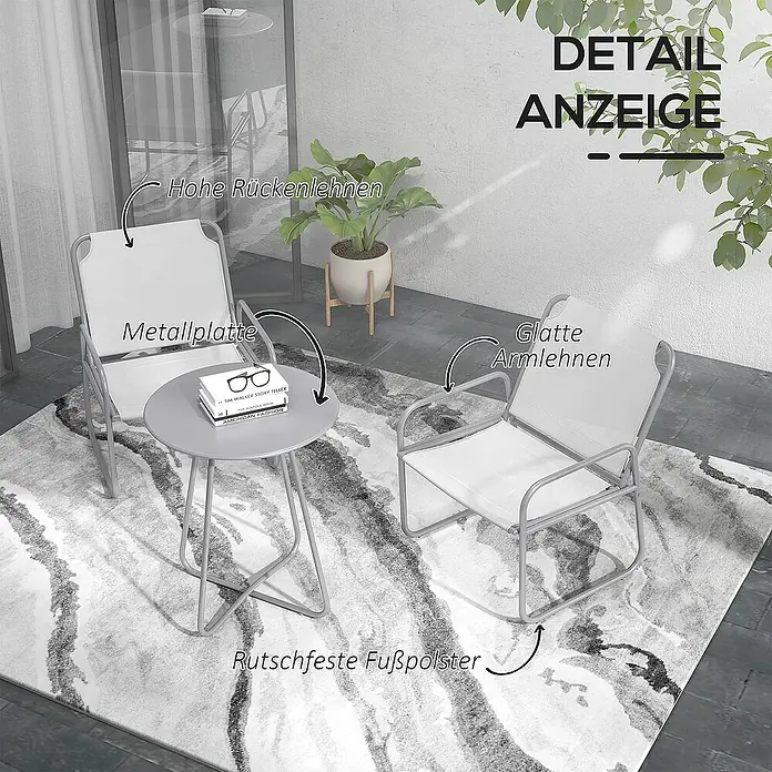 Outsunny Loungemöbel-Set - Grau