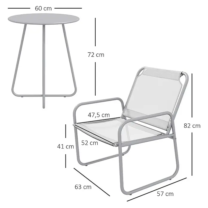 Outsunny Loungemöbel-Set - Grau