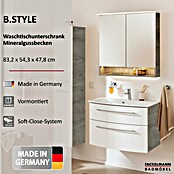 Fackelmann B.style Badmöbel-Set (Gesamtbreite Badmöbel: 83,2 cm, Weiß Hochglanz/Nature Oak Holzoptik) | BAUHAUS