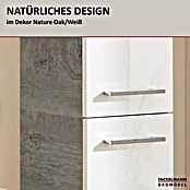Fackelmann B.style Hochschrank (B x T x H: 30 x 31,8 x 162 cm, Anschlag: Rechts, Weiß Hochglanz/Nature Oak Holzoptik) | BAUHAUS