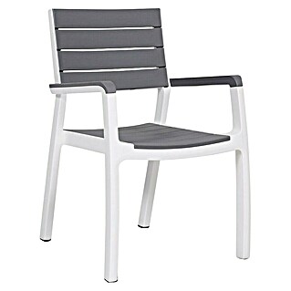 Keter Silla de jardín Harmony (Polipropileno, Gris/Blanco, An x Pr x Al: 47 x 60 x 86 cm)