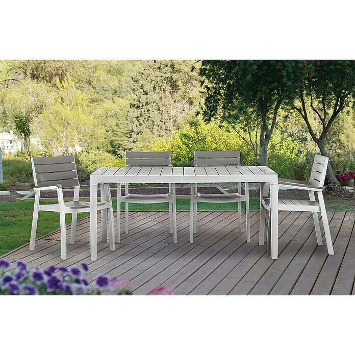 Keter Conjunto de muebles Harmony (5 pzs., Polipropileno, Blanco/Gris) | BAUHAUS