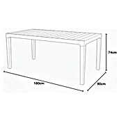 Keter Mesa de jardín Harmony (L x An x Al: 160 x 90 x 74 cm, Polipropileno, Gris/Blanco) | BAUHAUS