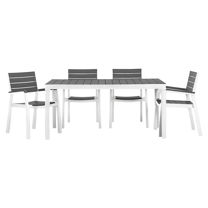 Keter Conjunto de muebles Harmony (5 pzs., Polipropileno, Blanco/Gris) | BAUHAUS