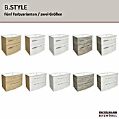 Fackelmann B.style Badmöbel-Set (Gesamtbreite Badmöbel: 83,2 cm, Weiß Hochglanz/Nature Oak Holzoptik) | BAUHAUS