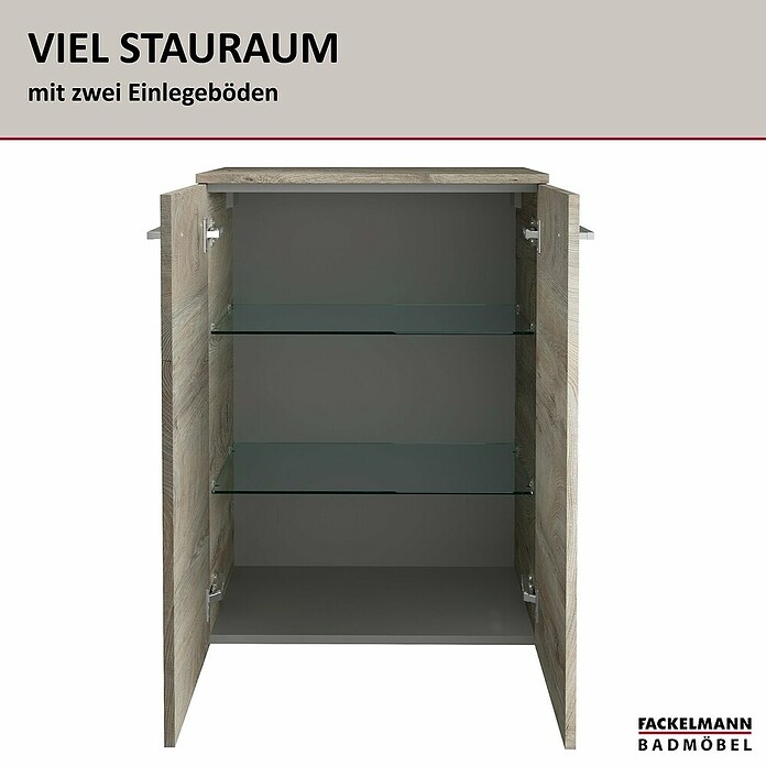 Fackelmann B.style Midischrank (2-türig, B x T x H: 60,2 x 32 x 82,6 cm, Nature Oak Holzoptik) | BAUHAUS
