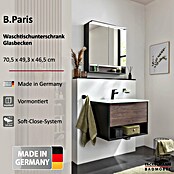 Fackelmann B.Paris Badmöbel-Set (Gesamtbreite Badmöbel: 70,5 cm, Mit Glasbecken, Rigoletto Eiche Holzoptik/Schwarz) | BAUHAUS