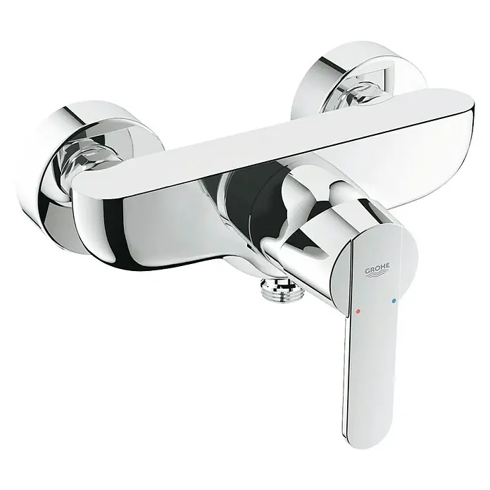 Grohe QuickFix Get Grifo monomando de ducha - Cromo, Brillante - Mezclador monomando de pared cromado brillante de Grohe para baños. Diseño moderno con indicador de temperatura para un uso fácil y elegante.