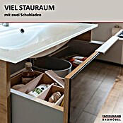 Fackelmann B.brillant Badmöbel-Set (Gesamtbreite Badmöbel: 80 cm, Mit Gussmarmorbecken, Anthrazit/Ast Eiche, Material Waschbecken: Marmorguss) | BAUHAUS